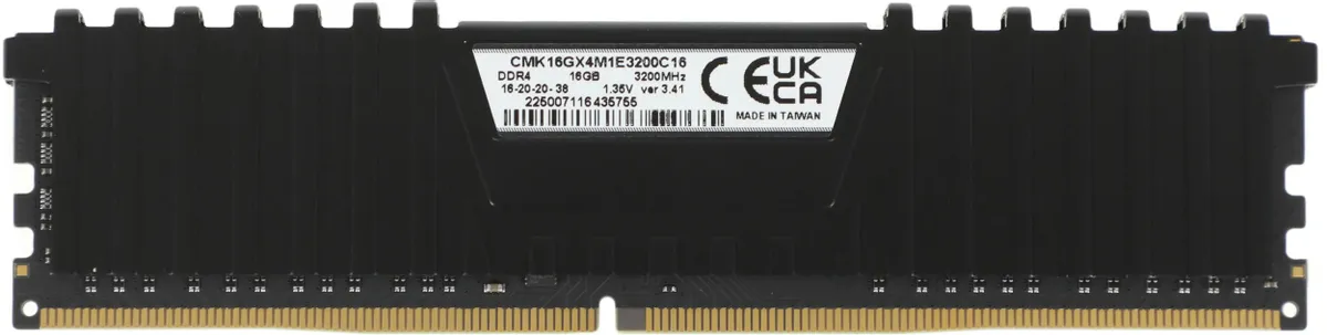 Оперативная память Corsair Vengeance LPX DDR4, 3200MHz 16GB - Black (CMK16GX4M1E3200C16) фото