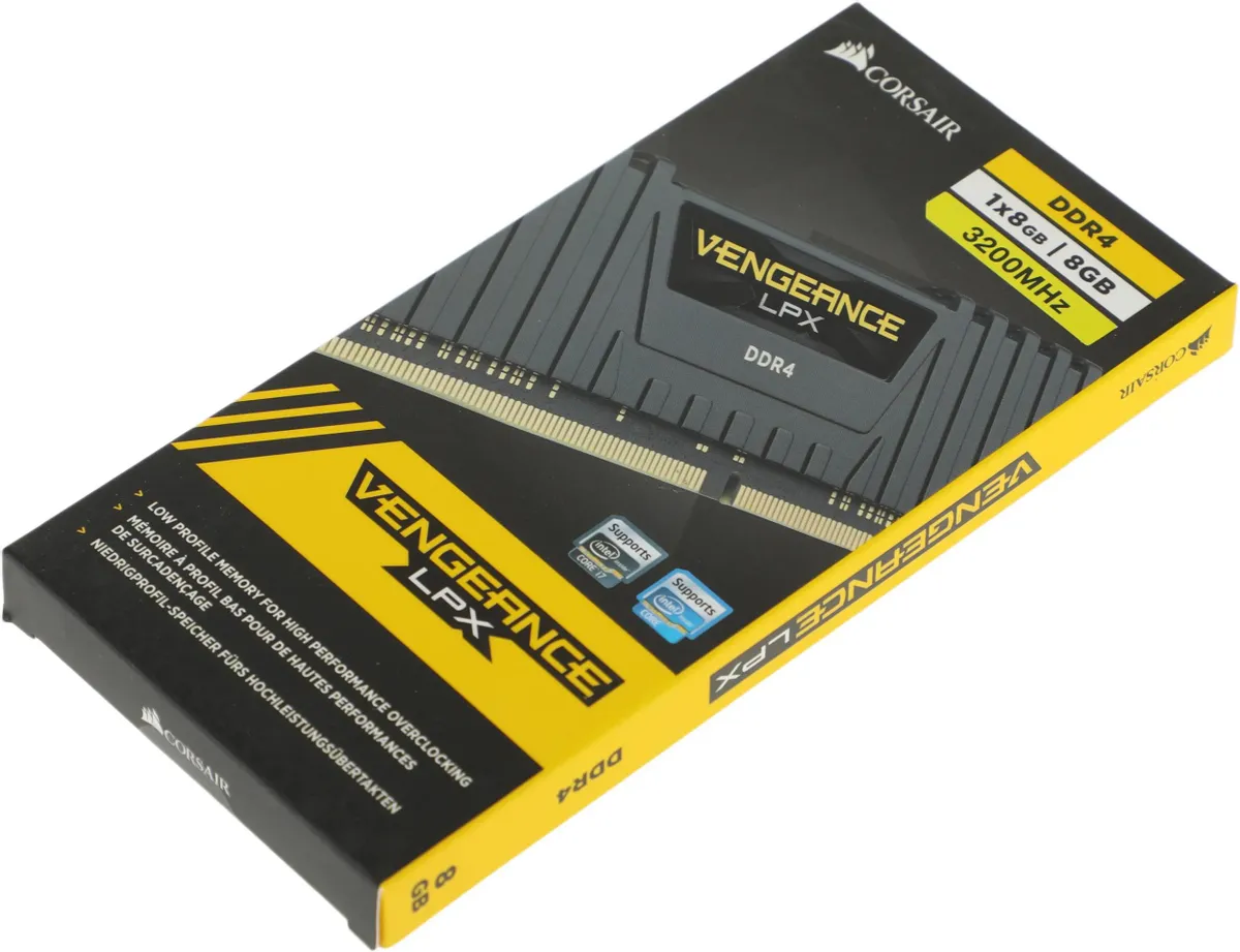 Оперативная память Corsair Vengeance LPX DDR4, 3200MHz 8GB - Black  (CMK8GX4M1E3200C16) фото