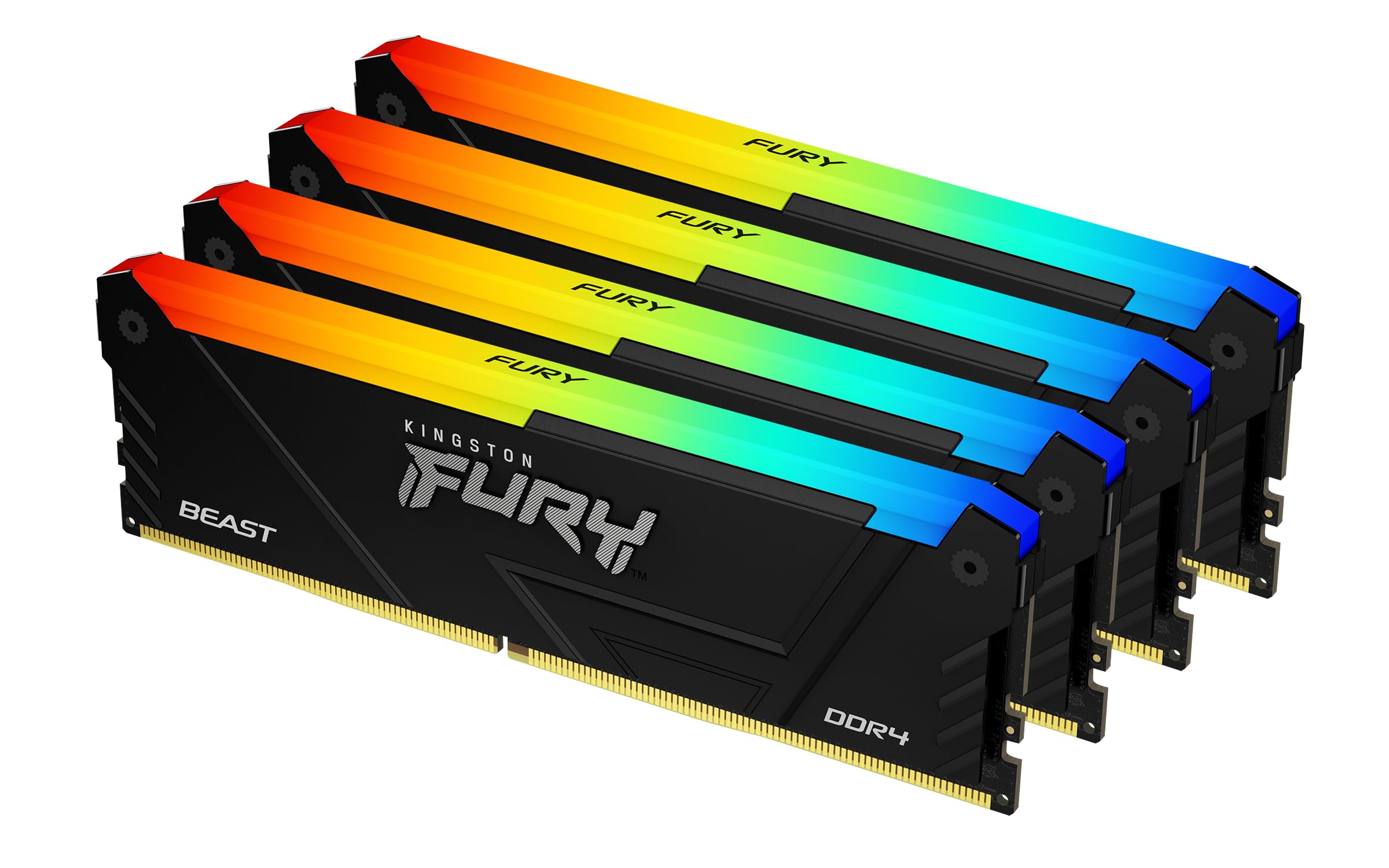 картинка Оперативная память Kingston 32GB 3600MT/s DDR4 CL17 DIMM (Kit of 4) FURY Beast RGB от магазина itmag.kz