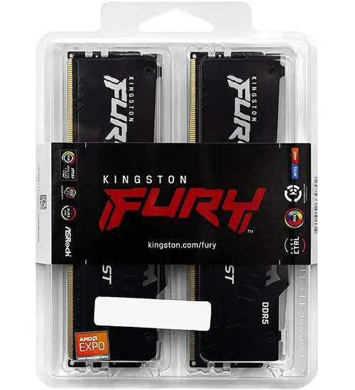 Оперативная память Kingston Fury Beast RGB (AMD), DDR5 32 GB kit (2x16GB) 6000MHz (KF560C30BBEAK2-32) ( KF560C30BBEAK2-32) фото