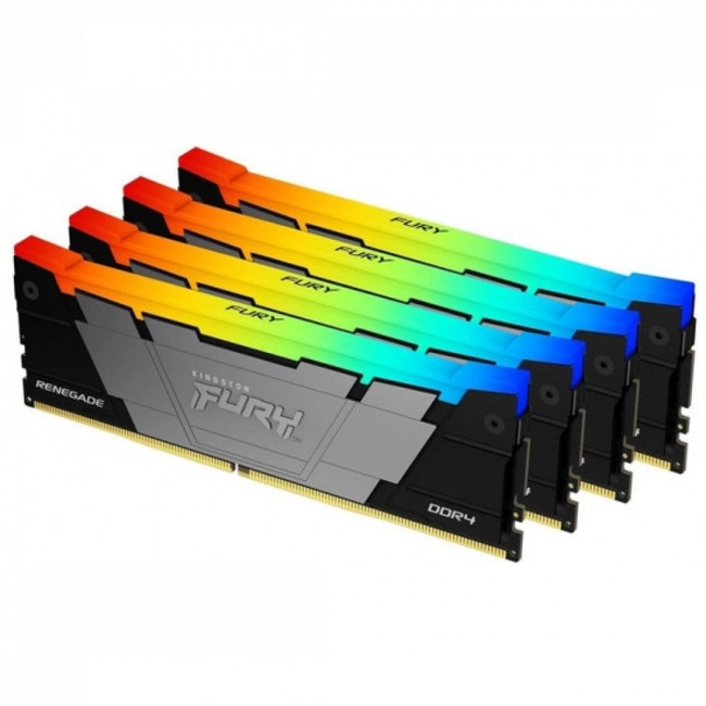 картинка Оперативная память Kingston 32GB 3600MT/s DDR4 CL16 DIMM (Kit of 4) FURY Renegade RGB от магазина itmag.kz