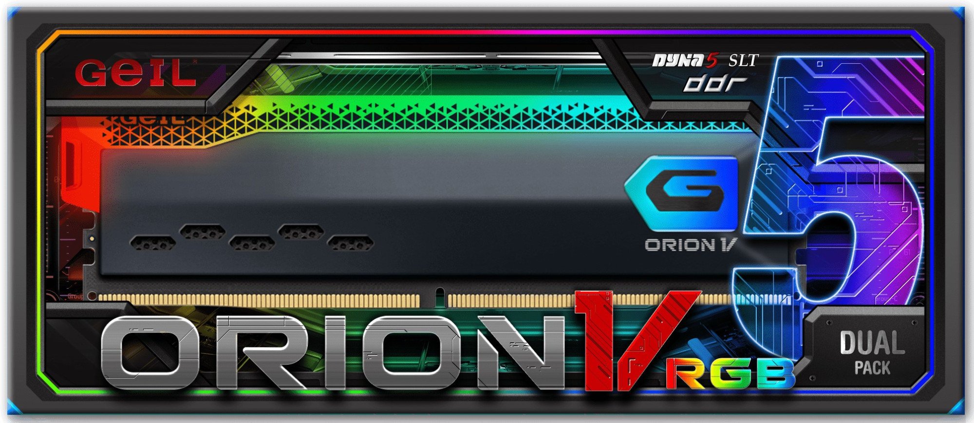 Оперативная память GEIL Orion V RGB DDR5 32GB Kit (2x16GB) 6000Mhz (GVSG532GB6000C38BDC) фото