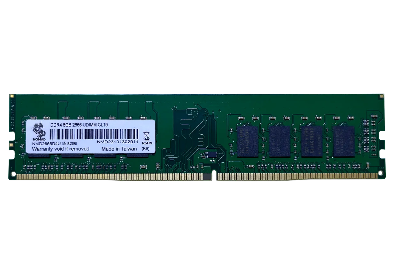 картинка Оперативная память  8GB DDR4 2666MHz NOMAD PC4-21300 CL19 NMD2666D4U19-8GB Bulk Pack FULL совместимость! от магазина itmag.kz