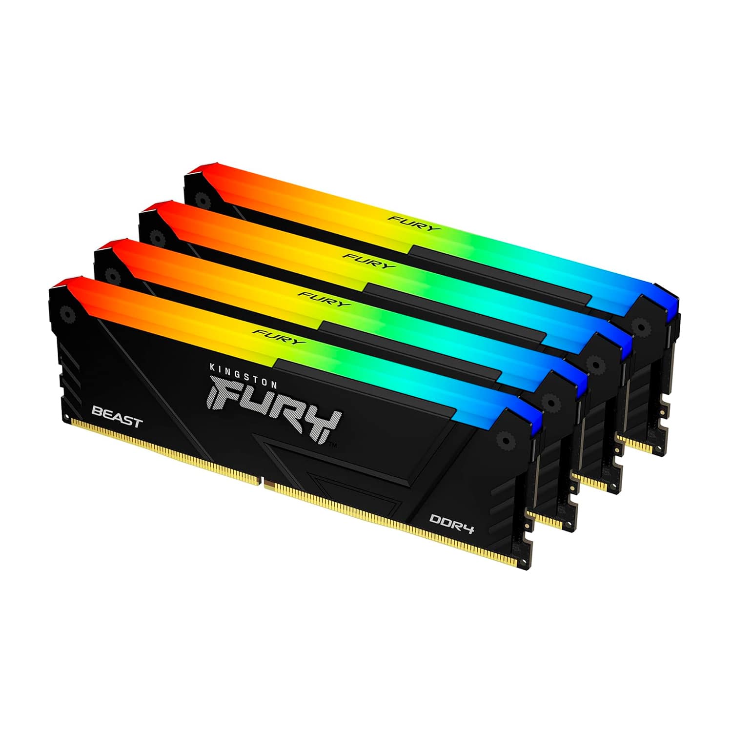 картинка Оперативная память Kingston 32GB 3200MT/s DDR4 CL16 DIMM (Kit of 4) FURY Beast RGB от магазина itmag.kz