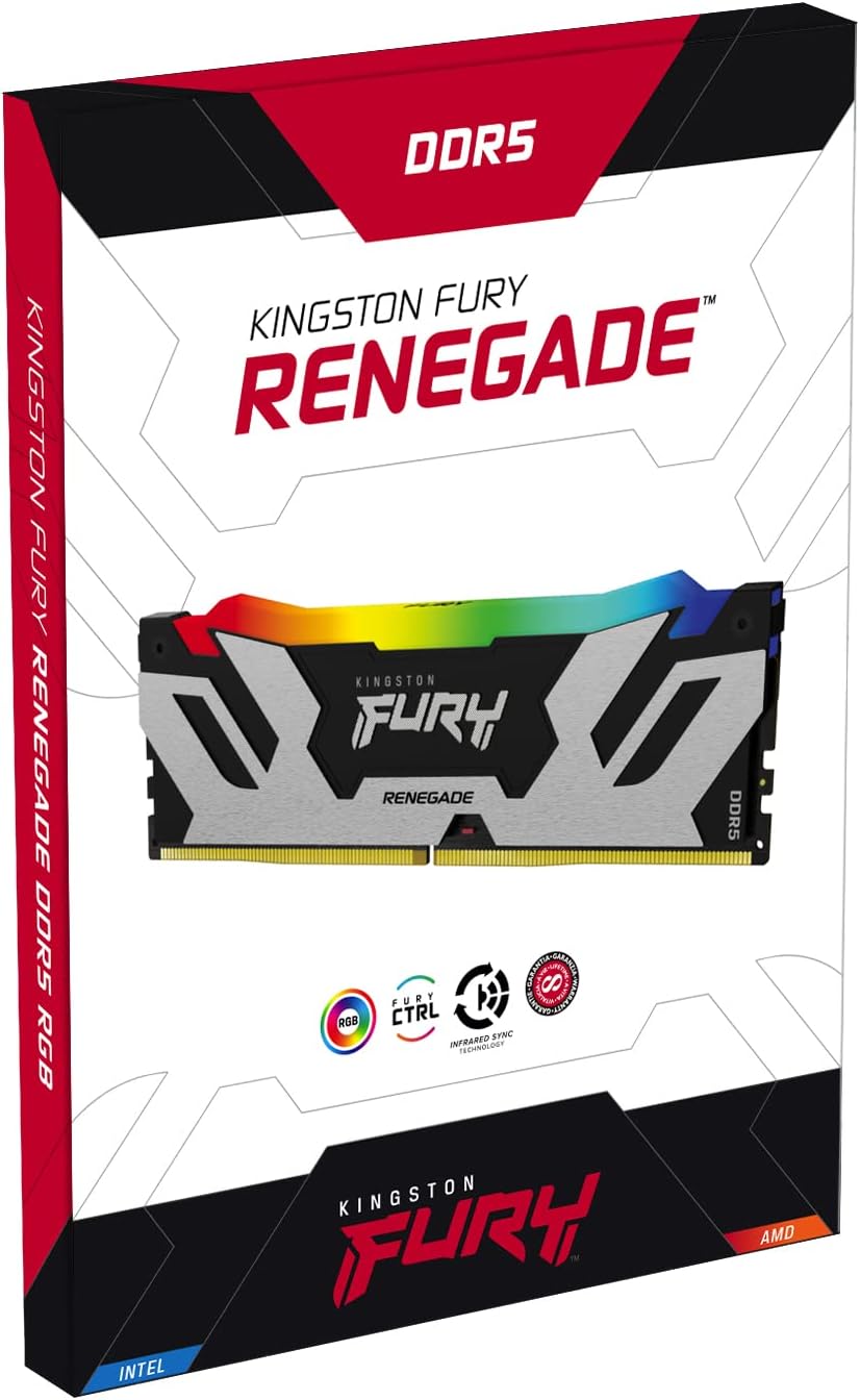 Оперативная память CU-DIMM Kingston Fury Renegade DDR5 24 GB 8800MHz Silver RGB (KF588CU42RSA-24) фото