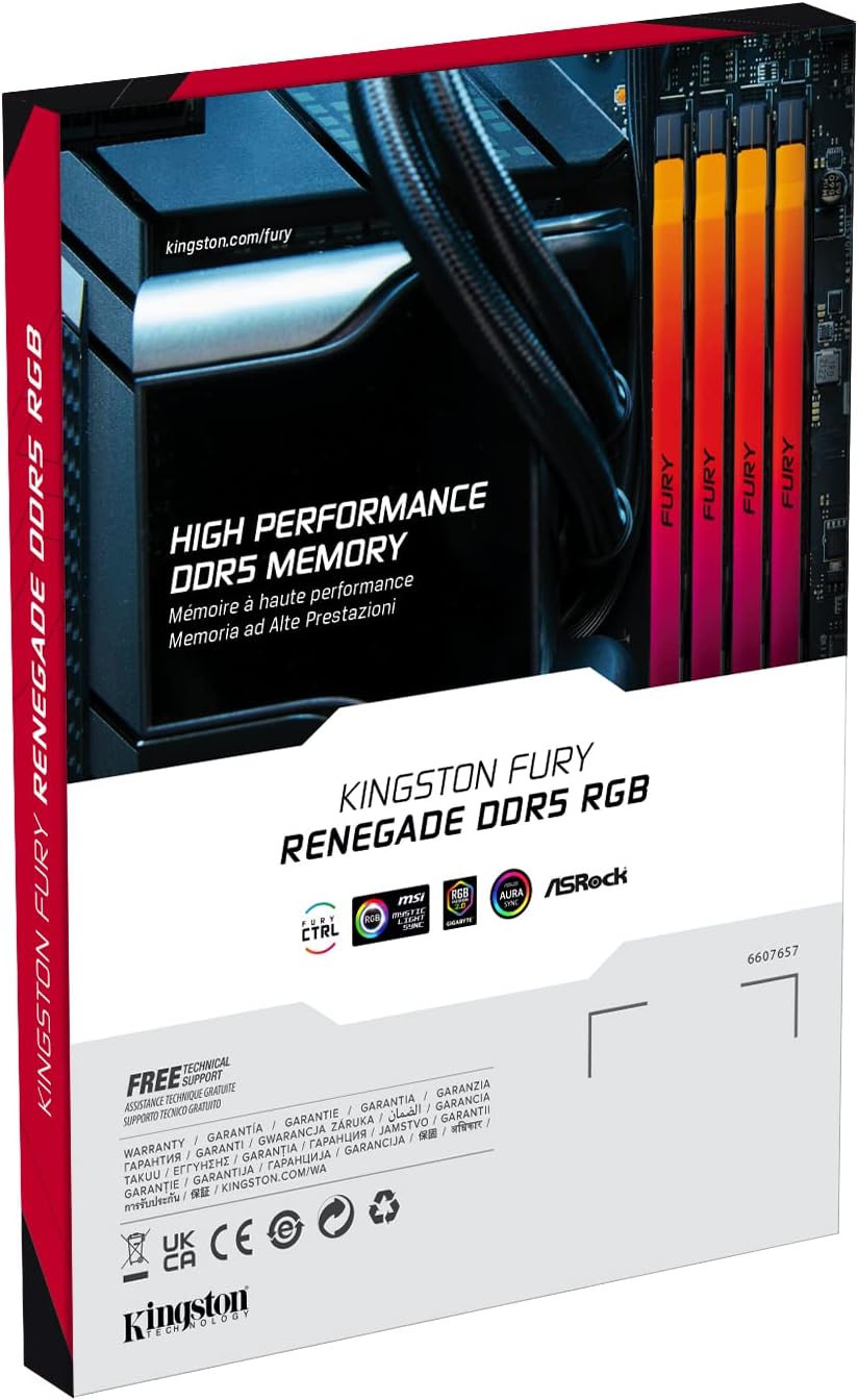 Оперативная память CU-DIMM Kingston Fury Renegade DDR5 24 GB 8800MHz Silver RGB (KF588CU42RSA-24) фото