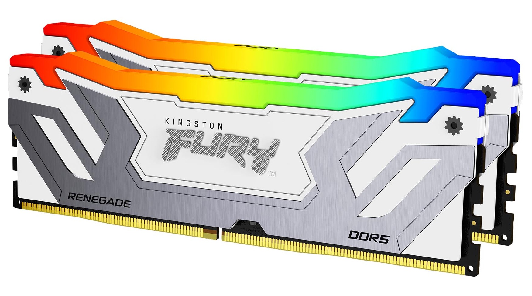Оперативная память CU-DIMM Kingston Fury Renegade White RGB DDR5 48 GB kit 8800MHz (2x24G) (KF588CU42RWAK2-48) фото