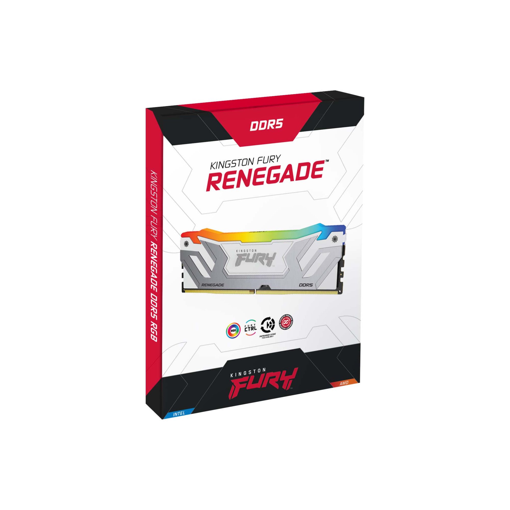 Оперативная память CU-DIMM Kingston Fury Renegade White RGB DDR5 48 GB kit 8800MHz (2x24G) (KF588CU42RWAK2-48) фото
