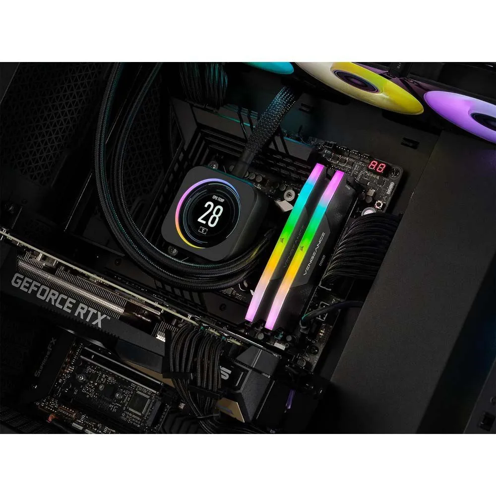 Комплект оперативной памяти Corsair VENGEANCE RGB DDR5, 6400MT/s 32GB 2x16GB DIMM XMP 3.0 (CMH32GX5M2B6400C32) фото