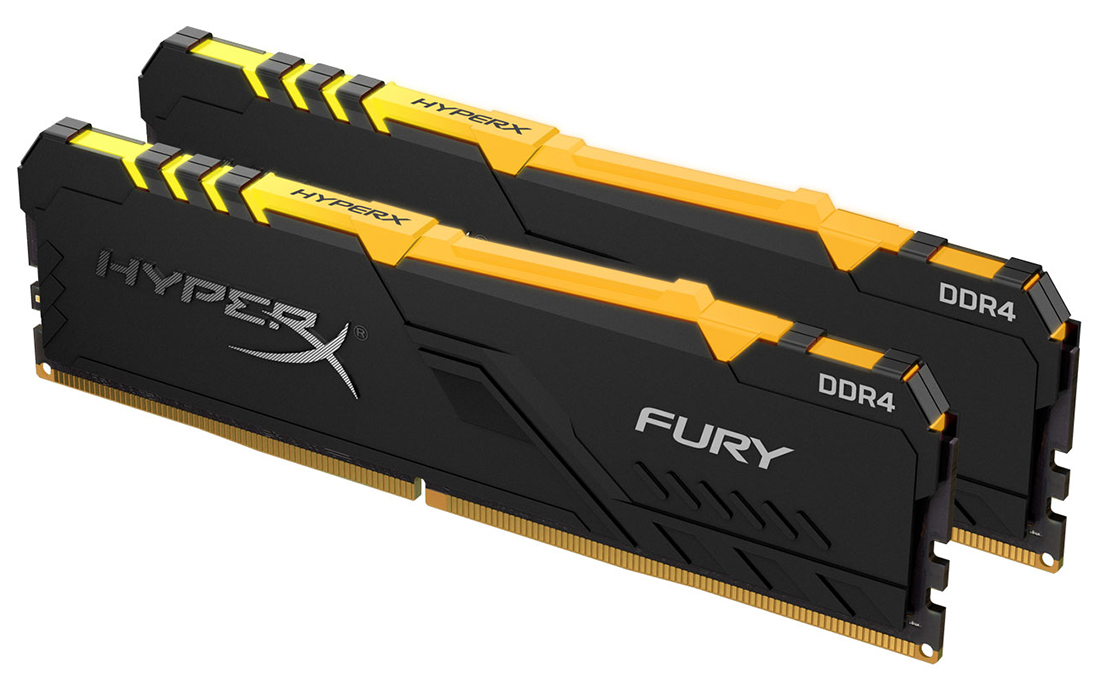 картинка Оперативная память Kingston HyperX Fury RGB HX434C16FB3AK2/16 DDR4 16G (2x8G) 3466MHz от магазина itmag.kz