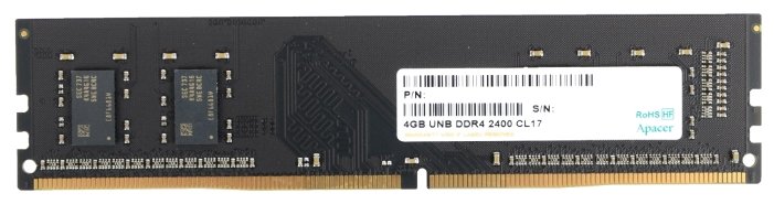 картинка Оперативная память 4GB DDR4 2400Mhz Apacer PC4-19200 Non-ECC, CL17, 1.2V, AU04GGB24CETBGH от магазина itmag.kz