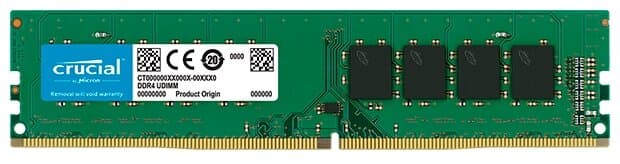 картинка Оперативная память  4Gb DDR4 3200MHz Crucial  CL22 PC4-25600 SRx16 UDIMM 288pin CT4G4DFS632A от магазина itmag.kz