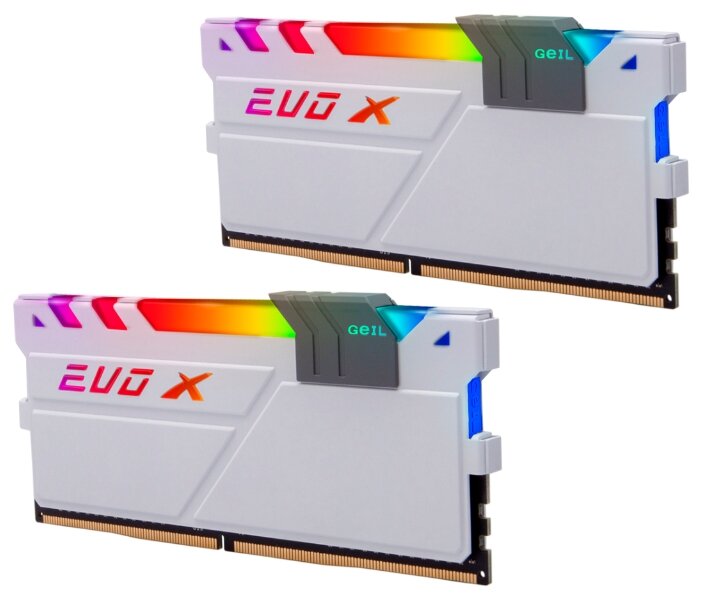 картинка Оперативная память  32GB Kit (2x16GB) GEIL DDR4 PC4-24000 3000MHz EVO X II White с RGB подсветкой 16-18-18-36 GEXSG432GB3000C16ADC Retail Pack от магазина itmag.kz