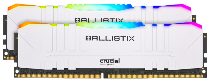 картинка Оперативная память 32GB KIT (2x16Gb) DDR4 3600 MT/s  Crucial Ballistix Desktop Gaming Memory RGB  (White) PC4-28800 UDIMM 1.35V BL2K16G36C16U4WL от магазина itmag.kz