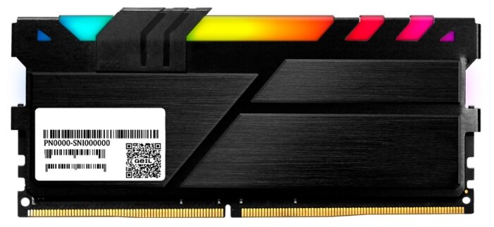 картинка Оперативная память  16GB GEIL 3200MHz DDR4 PC4-25600 3200MHz EVO X II Black с RGB подсветкой 16-18-18-36 GEXSB416GB3200C16ASC Retail Pack от магазина itmag.kz