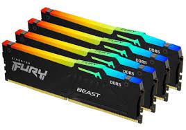 картинка Оперативная память DIMM DDR5 Kingston FURY Beast Black RGB 128Gb(32Gbx4) 5600MT от магазина itmag.kz