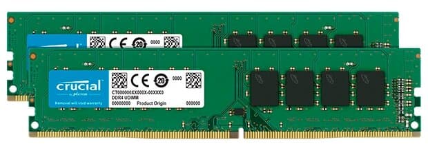 картинка Оперативная память  8GB KIT (4Gbx2) DDR4 3200MHz Crucial PC4-25600 CL=22 SRx16 1.2V UDIMM 288pin CT2K4G4DFS632A. (В упаковке - 2 шт.). от магазина itmag.kz
