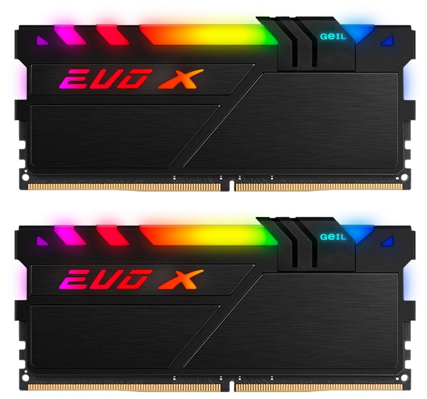 картинка Оперативная память  16GB Kit (2x8GB) GEIL DDR4 PC4-25600 3200MHz EVO X II Black с RGB GEXSB416GB3200C16ADC от магазина itmag.kz