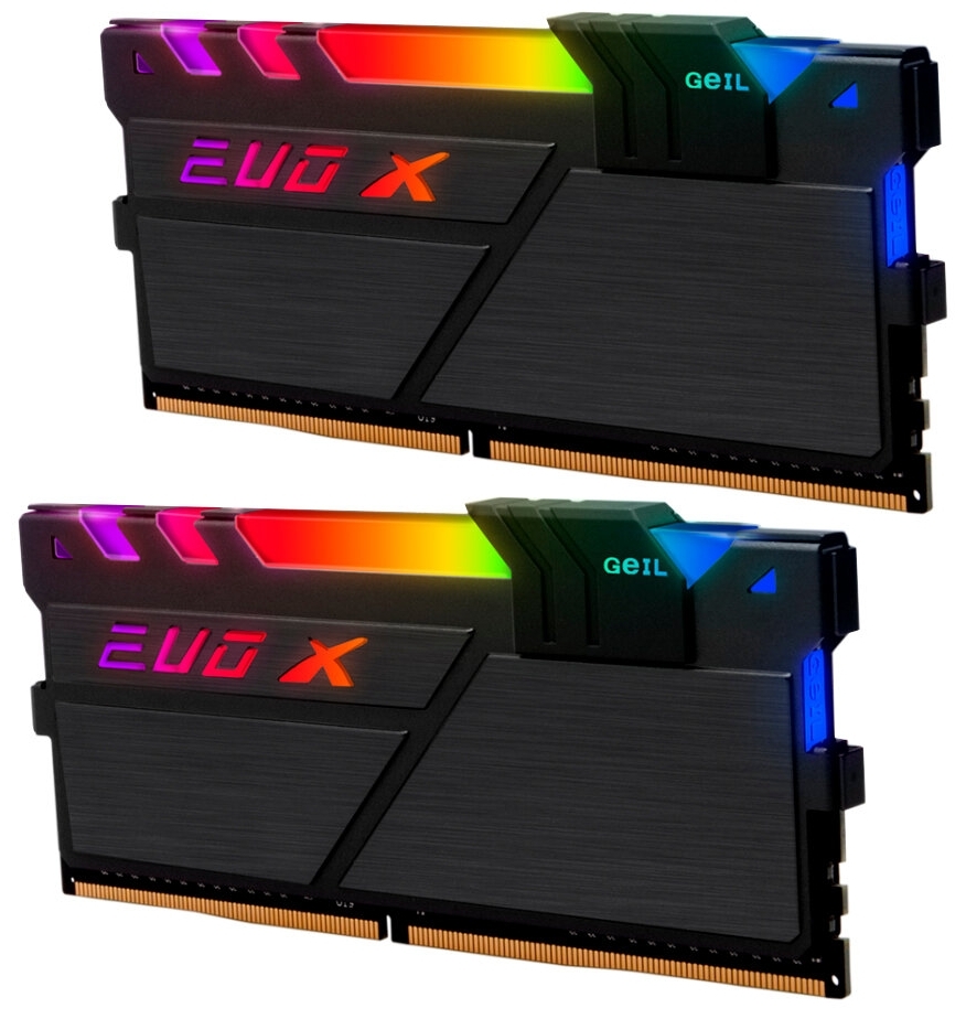 картинка Оперативная память  16GB Kit (2x8GB) GEIL DDR4 PC4-25600 3200MHz EVO X II Black с RGB GEXSB416GB3200C16ADC от магазина itmag.kz