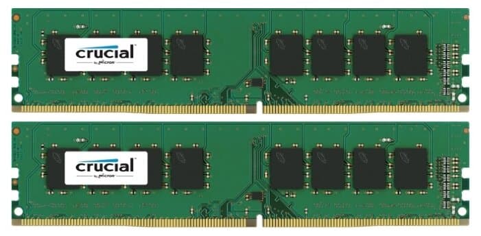 картинка Оперативная память 16GB KIT (2x8Gb) DDR4 2400MHz Crucial CL17 SR x8 288pin CT2K8G4DFS824A от магазина itmag.kz