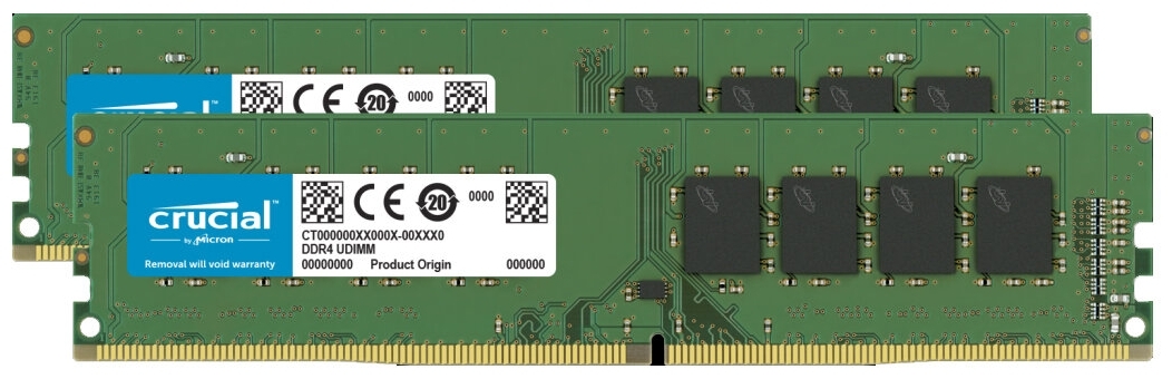 картинка Оперативная память 16GB KIT (2x8Gb) DDR4 2666MHz Crucial (CT2K8G4DFRA266) от магазина itmag.kz