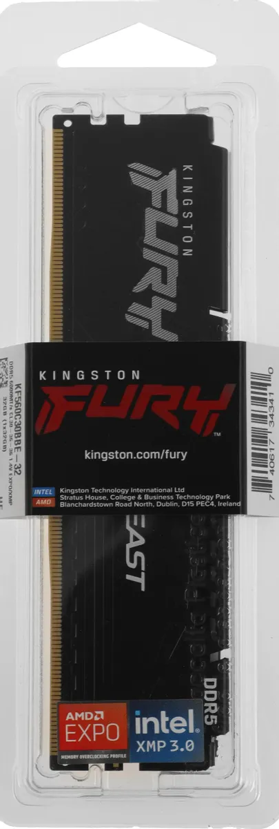 Оперативная память Kingston FURY Beast Black EXPO 32GB 6000MT/s DDR5 DIMM (KF560C30BBE-32) фото