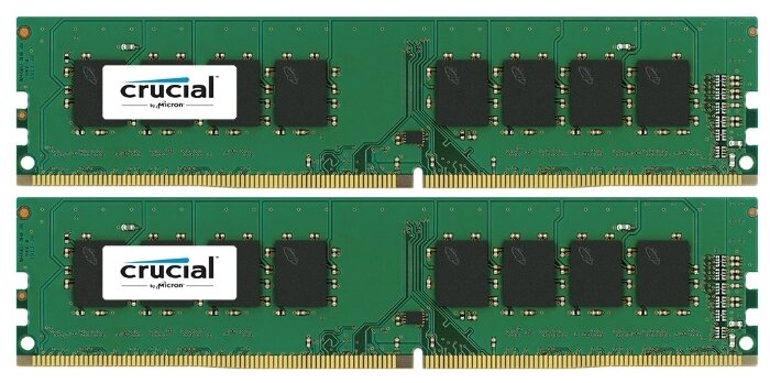 картинка Оперативная память  8GB KIT (4Gbx2) DDR4 2400MHz Crucial PC4-19200 CL=17 Singl Ranked CT2K4G4DFS824A от магазина itmag.kz