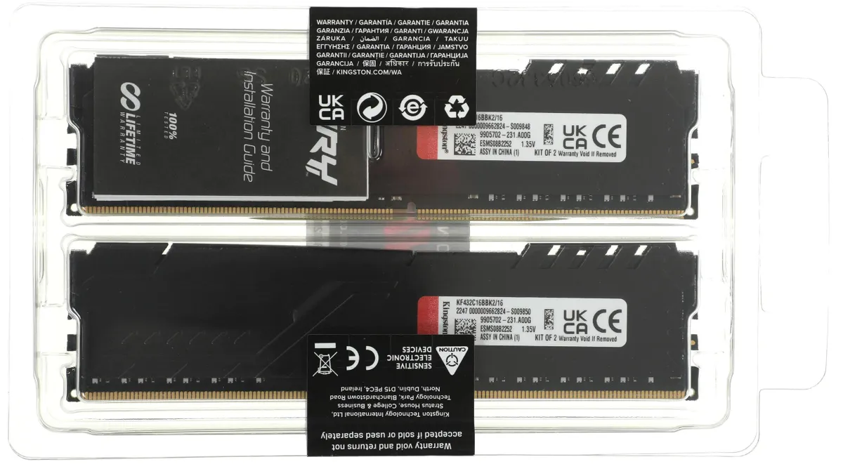 Оперативная память Kingston Fury Beast, DIMM DDR4 16 GB kit (2x8GB) <3200MHz> (KF432C16BBK2/16WP) фото