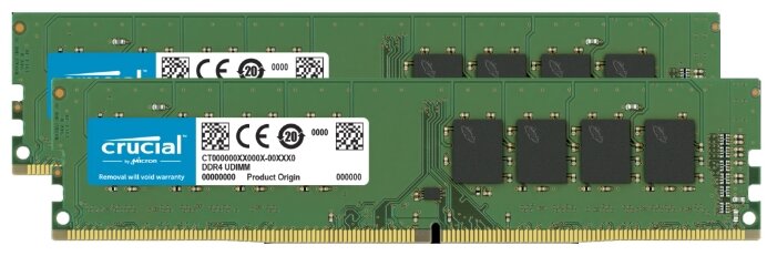 картинка Оперативная память 32GB KIT (2x16Gb) DDR4 2666MHz Crucial PC4-21300 CT2K16G4DFRA266 от магазина itmag.kz