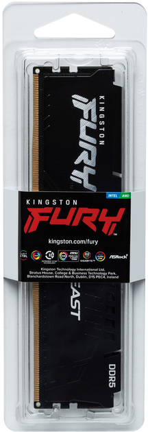 Модуль памяти Kingston Fury Beast Black XMP DDR5 DIMM 32Gb (KF564C32BB-32) фото