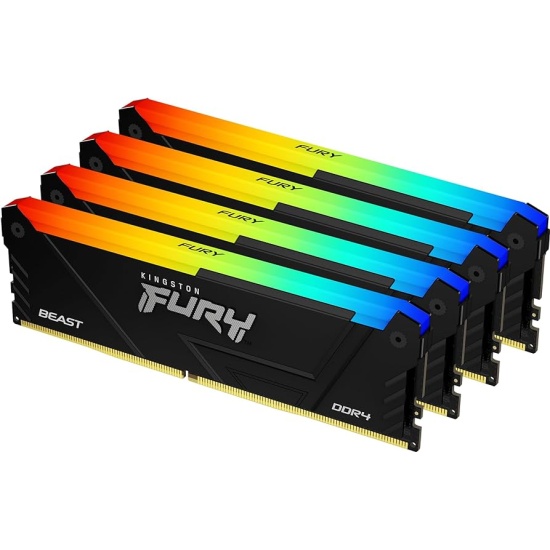 картинка Оперативная память Kingston FURY Beast RGB 128Гб (32x4, )DIMM DDR4, 3600MT/s KF436C18BB2AK4/128 от магазина itmag.kz