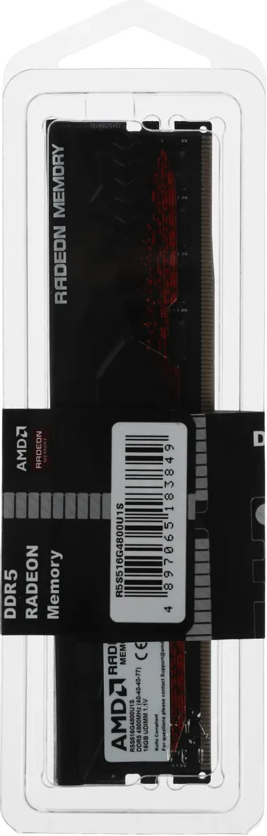 Оперативная память AMD Radeon UDIMM 16GB DDR5 4800MHz (R5S516G4800U1S) фото