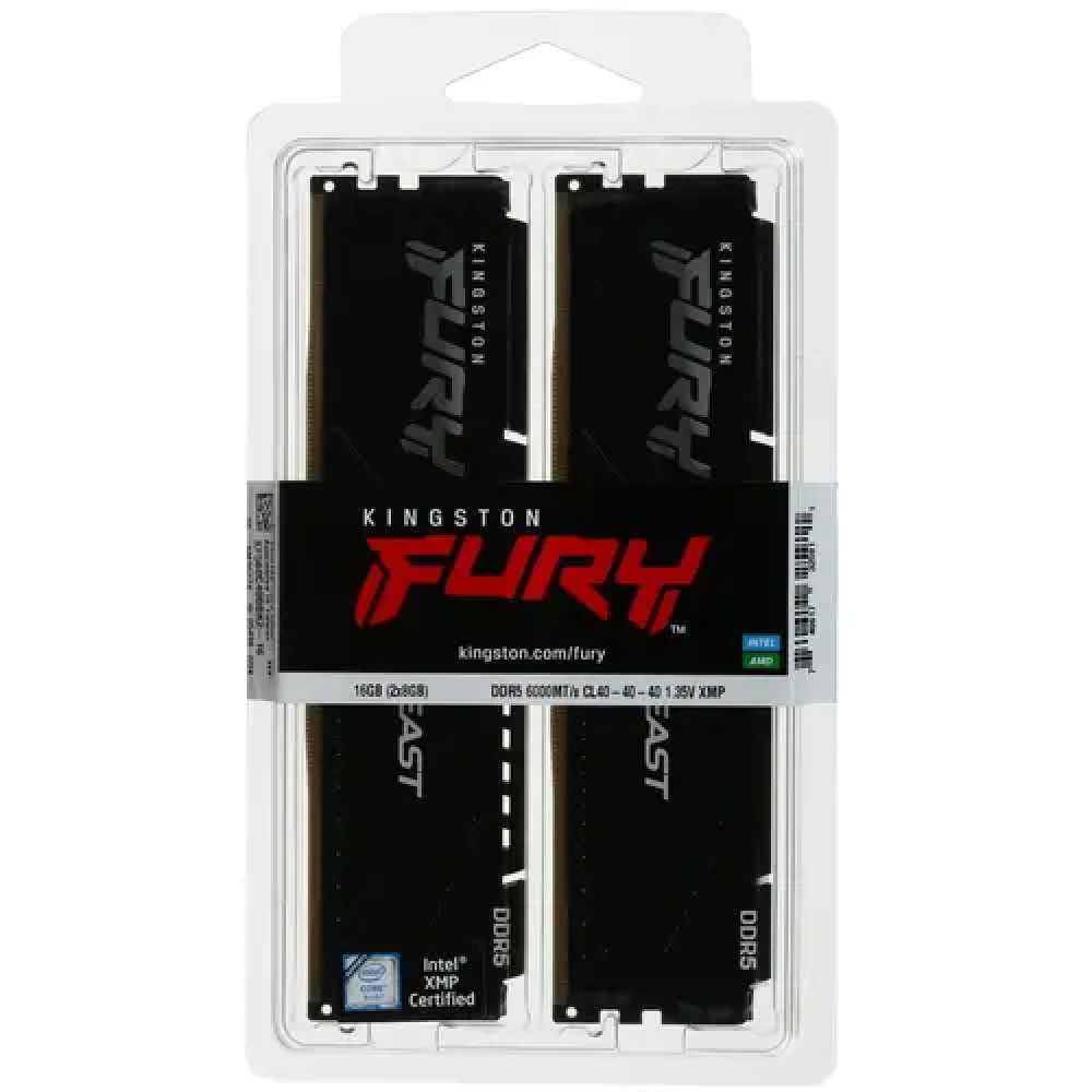 Оперативная память Kingston Fury Beast, DDR5 16 GB kit (2x8GB) 6000MHz (KF560C40BBK2-16) фото