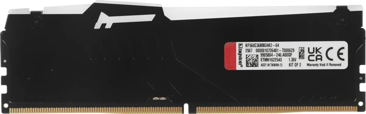 Комплект модулей памяти DIMM Kingston Fury Beast RGB DDR5 64 GB kit (2x32GB) <6000MHz> (KF560C36BBEAK2-64) фото