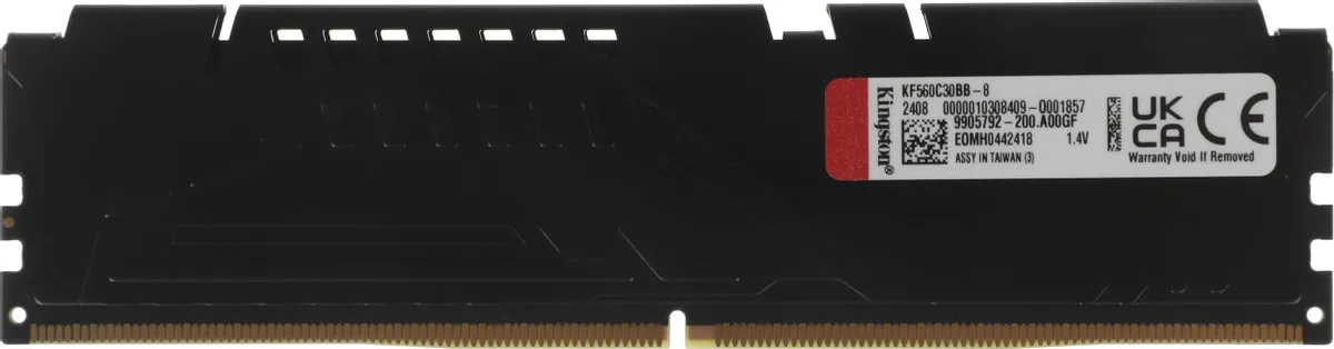 Оперативная память Kingston FURY Beast Black XMP DDR5 8GB 6000MT/s (KF560C30BB-8) фото