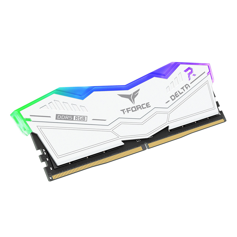 Комплект модулей памяти TeamGroup Team T Force Delta RGB DDR5 64Gb (32x2), 6000MHz, WHITE (FF4D564G6000HC38ADC01) фото