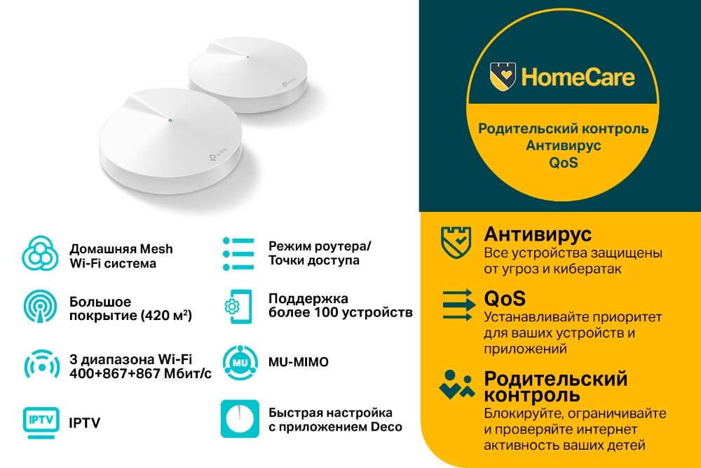 Беспроводная MESH-система TP-Link Deco M9 Plus (Deco M9 Plus(3-pack)) фото