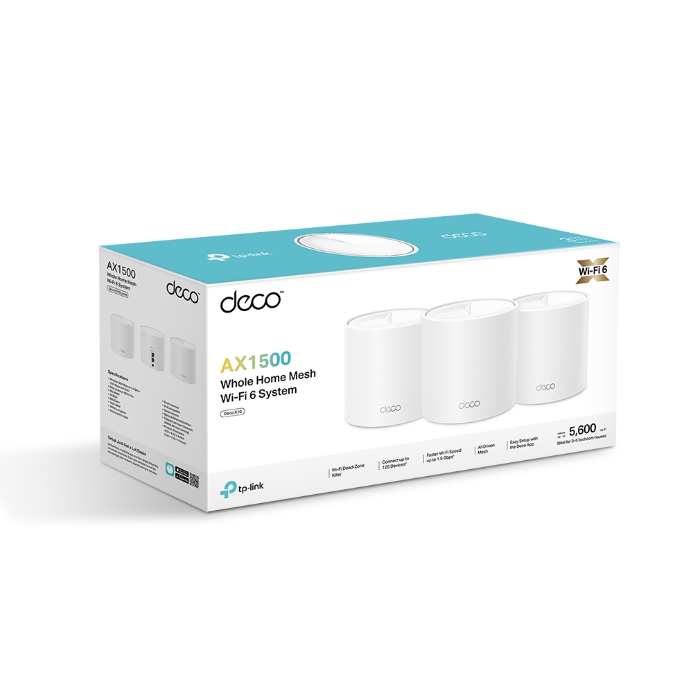 Mesh Wi-Fi система GbE AX1500 Tp-Link Deco X10 (3 устройства) (Deco X10(3-pack)(EU)) фото