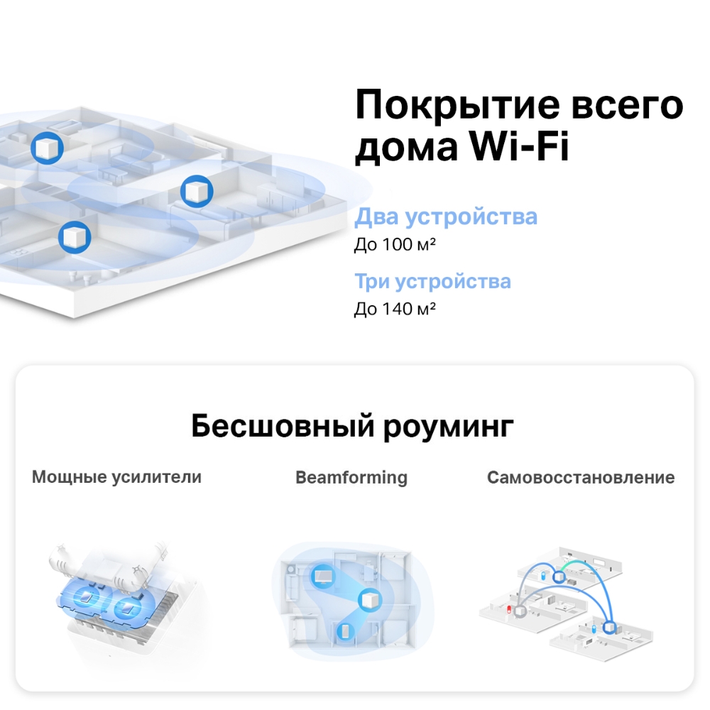 Домашняя Mesh Wi-Fi система AC1200 Mercusys Halo H30 (Halo H30(2-pack)(EU)) фото