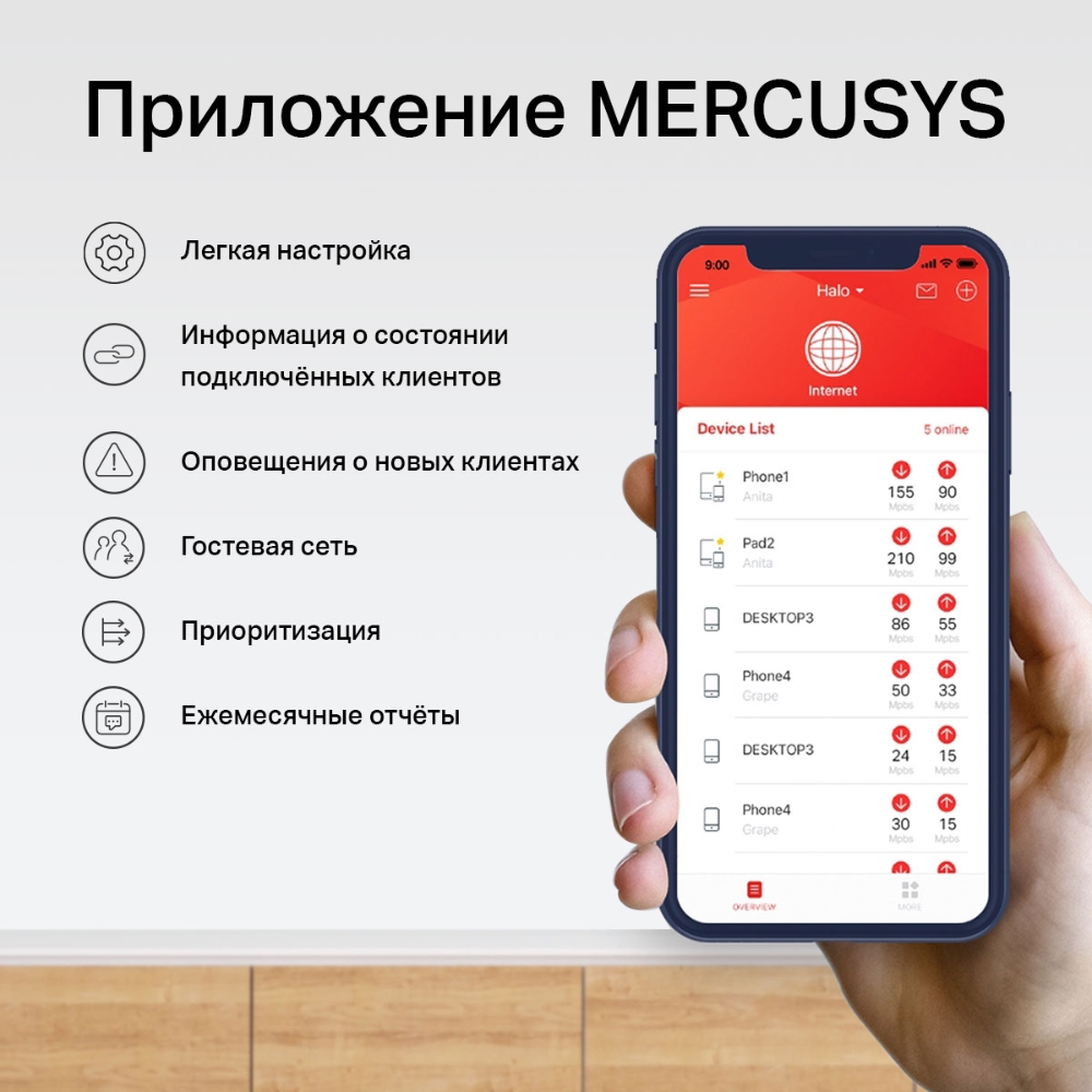 Домашняя Mesh Wi-Fi система AC1200 Mercusys Halo H30 (Halo H30(2-pack)(EU)) фото