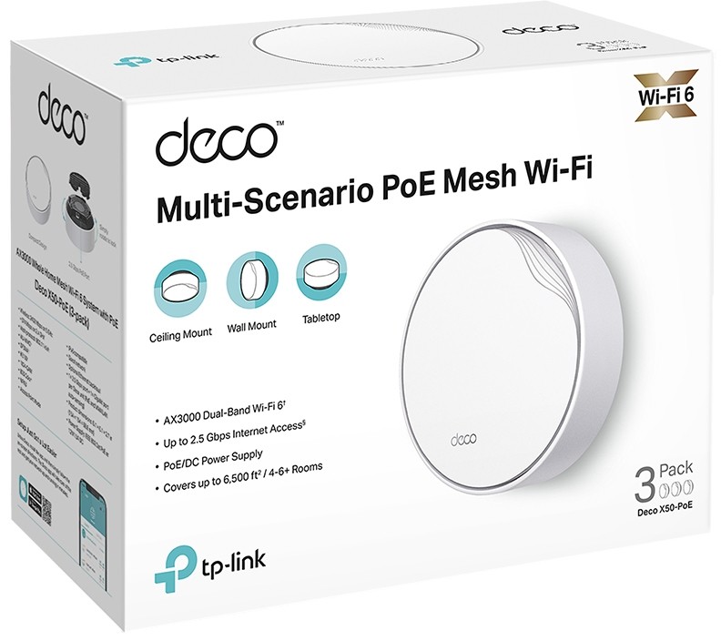 Mesh-система Tp-Link Deco X50-PoE(3-pack)  (Deco X50-PoE(3-pack)(EU)) фото