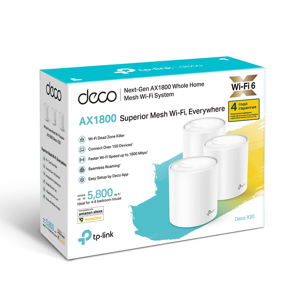 Mesh Wi-Fi система Tp-Link Deco X20 (3 устройства)  (Deco X20(3-pack)(EU)) фото