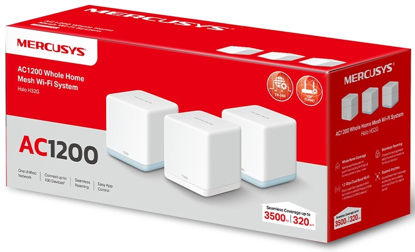 Домашняя Mesh Wi-Fi система Mercusys Halo H32G 3-pack (Halo H32G(3-pack)) фото