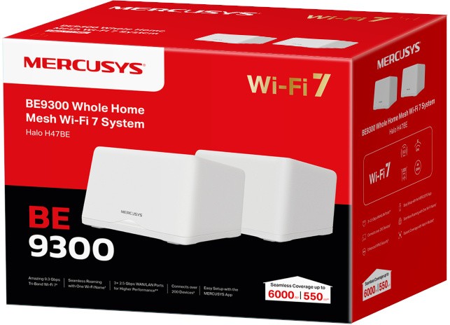 Домашняя Mesh Wi-Fi система Mercusys Halo H47BE 2-pack (Halo H47BE(2-pack)) фото