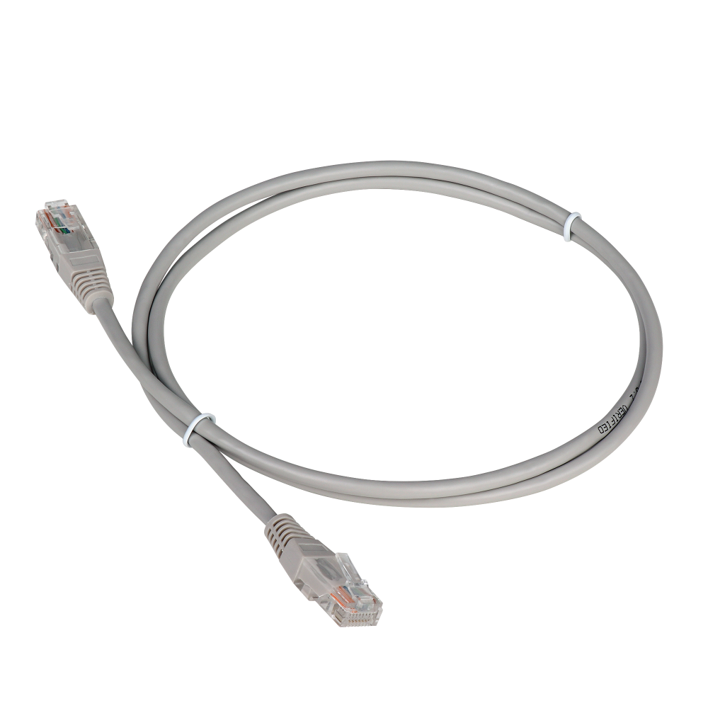 Патч-корд TWT UTP кат.5e, с заливными колпачками, 1.5 м, серый (TWT-45-45-1.5-GY) фото