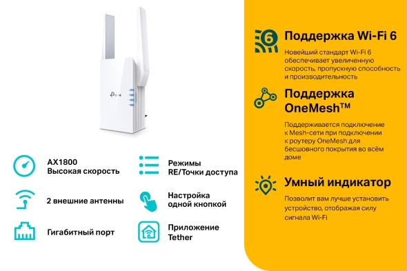Усилитель сигнала TP-Link RE605X (RE605X(EU) V1.0/RE605X(EU) V2.0/RE605X(EU) V3.0) фото