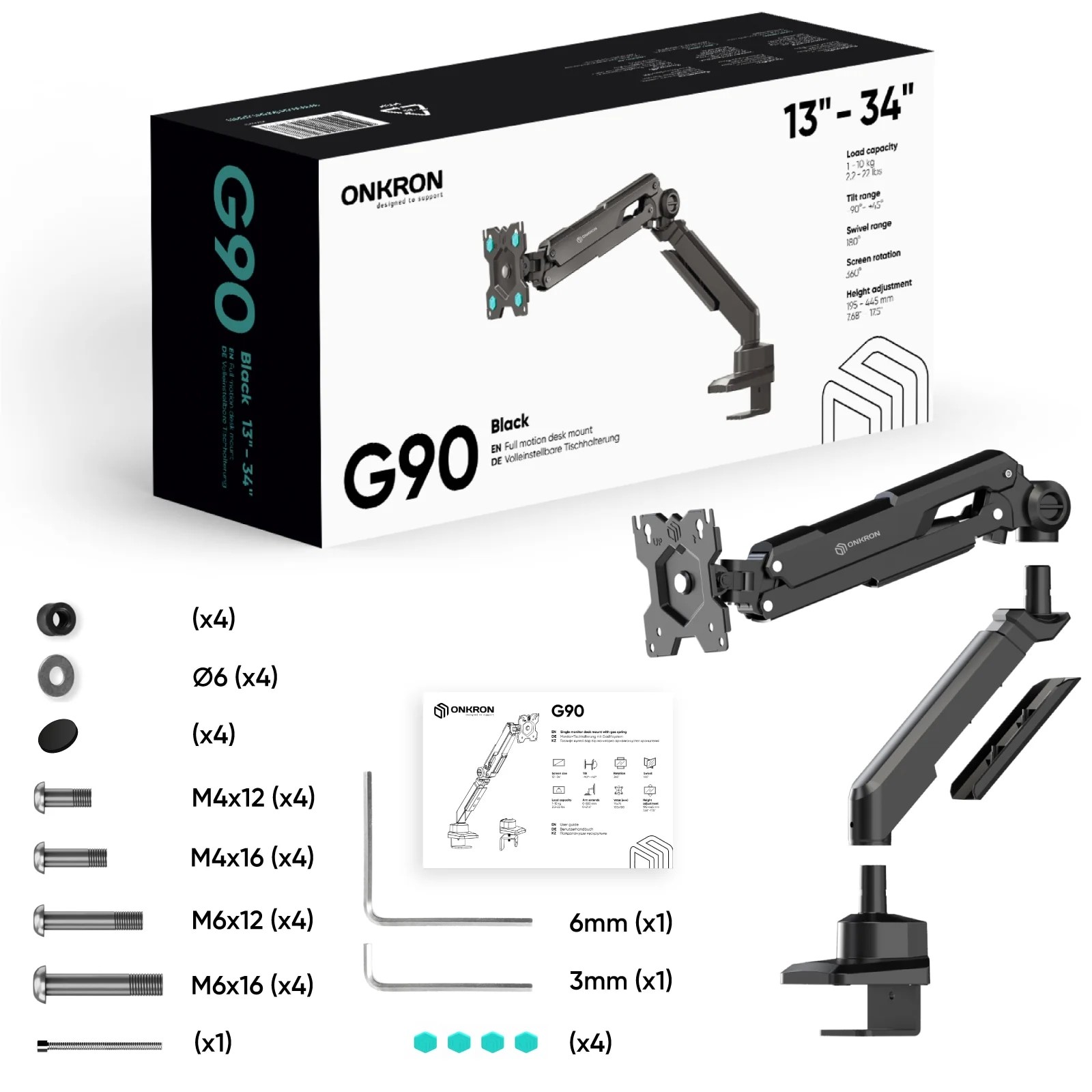 Настольное крепление для монитора Onkron G90, 13"-34" (G90CN) фото