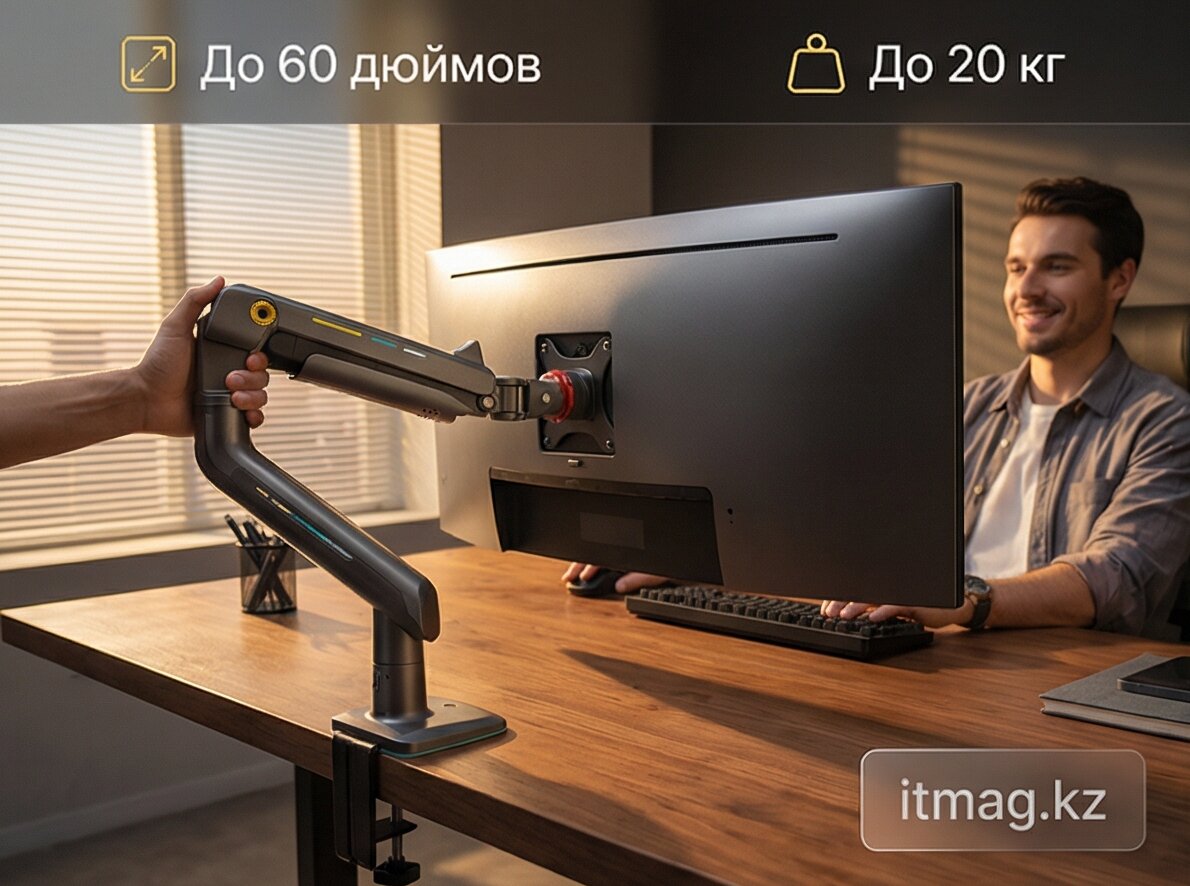 Крепление настольное NB F5 (black) с газлифтом 32"-60", 9-20кг, черное (F5 Black) фото