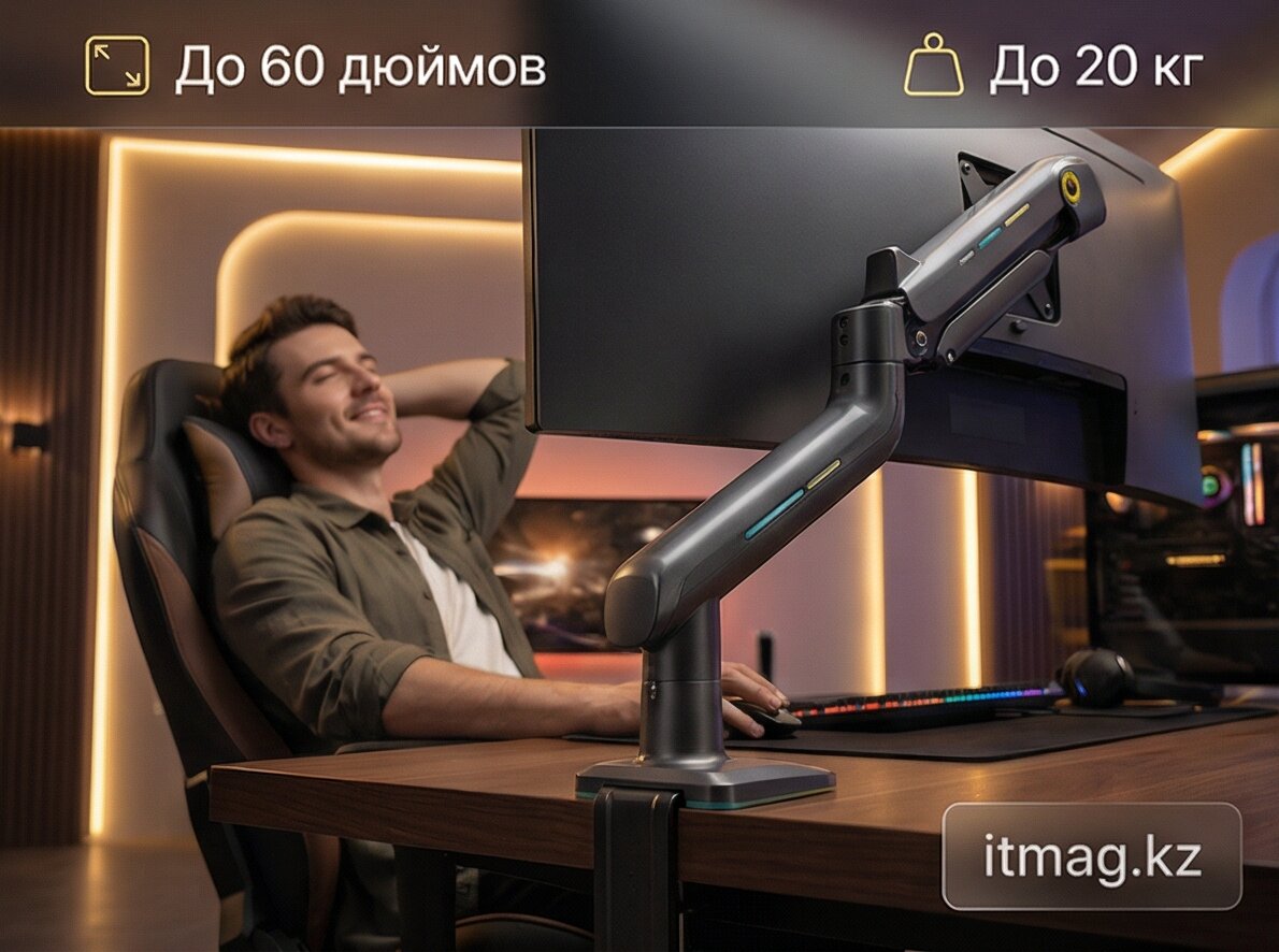 Крепление настольное NB F5 (black) с газлифтом 32"-60", 9-20кг, черное (F5 Black) фото