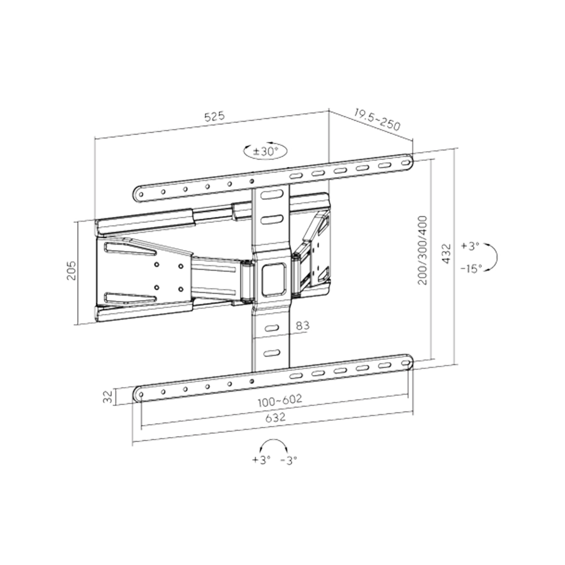 Кронштейн XG FMW-4390 для ТВ и мониторов 43"-90" (XG FMW-4390) фото
